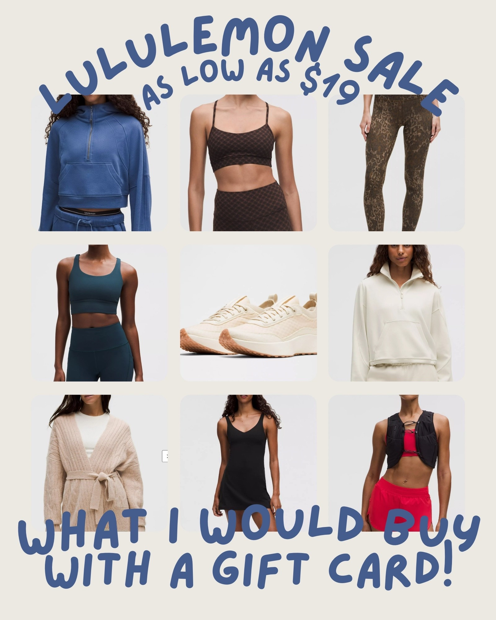 Lululemon End of year sale 
What I would buy with a gift card 
Activewear as low as $19


#LTKActive #LTKFindsUnder100 #LTKSaleAlert
