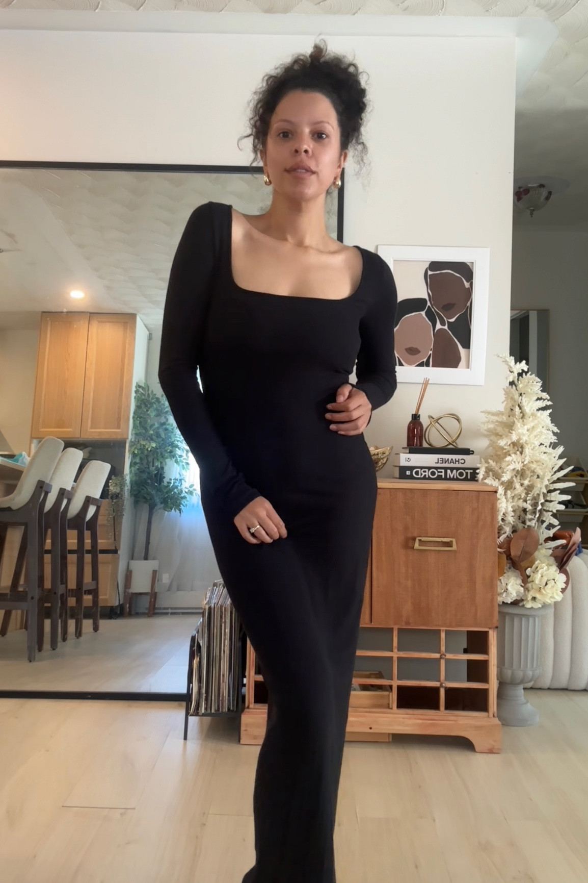 My go-to long black dress - it’s ribbed and so stretchy! I even wore this when I was 9 months pregnant 🤯🤯 head to my Instagram to see all the ways I styled this! 

The perfect summer dress / fall dress! 

#LTKstyletip #LTKcanada #LTKautumn