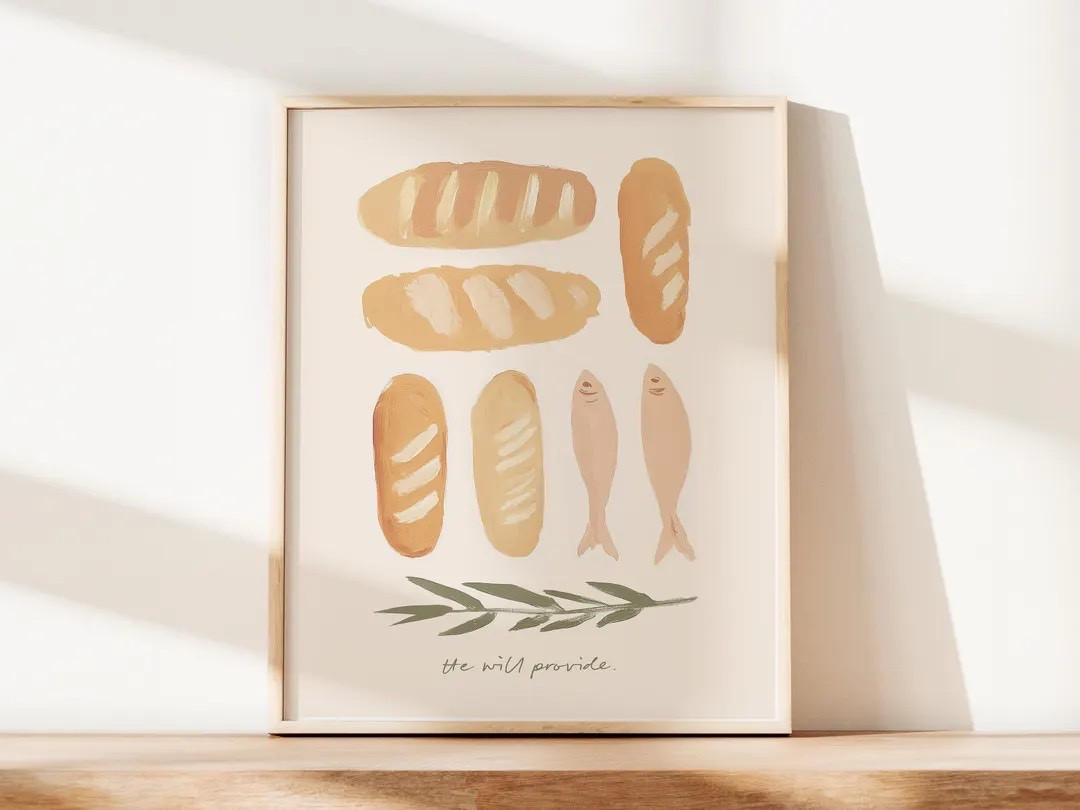 Etsy Bestseller | Loaves and Fish Digital Print | Faith Kitchen Art | Modern Christian Wall Art | Etsy Art 


Five loaves two fish print | Etsy home decor | Etsy Christian Art 

#LTKHome #LTKSaleAlert #LTKSeasonal