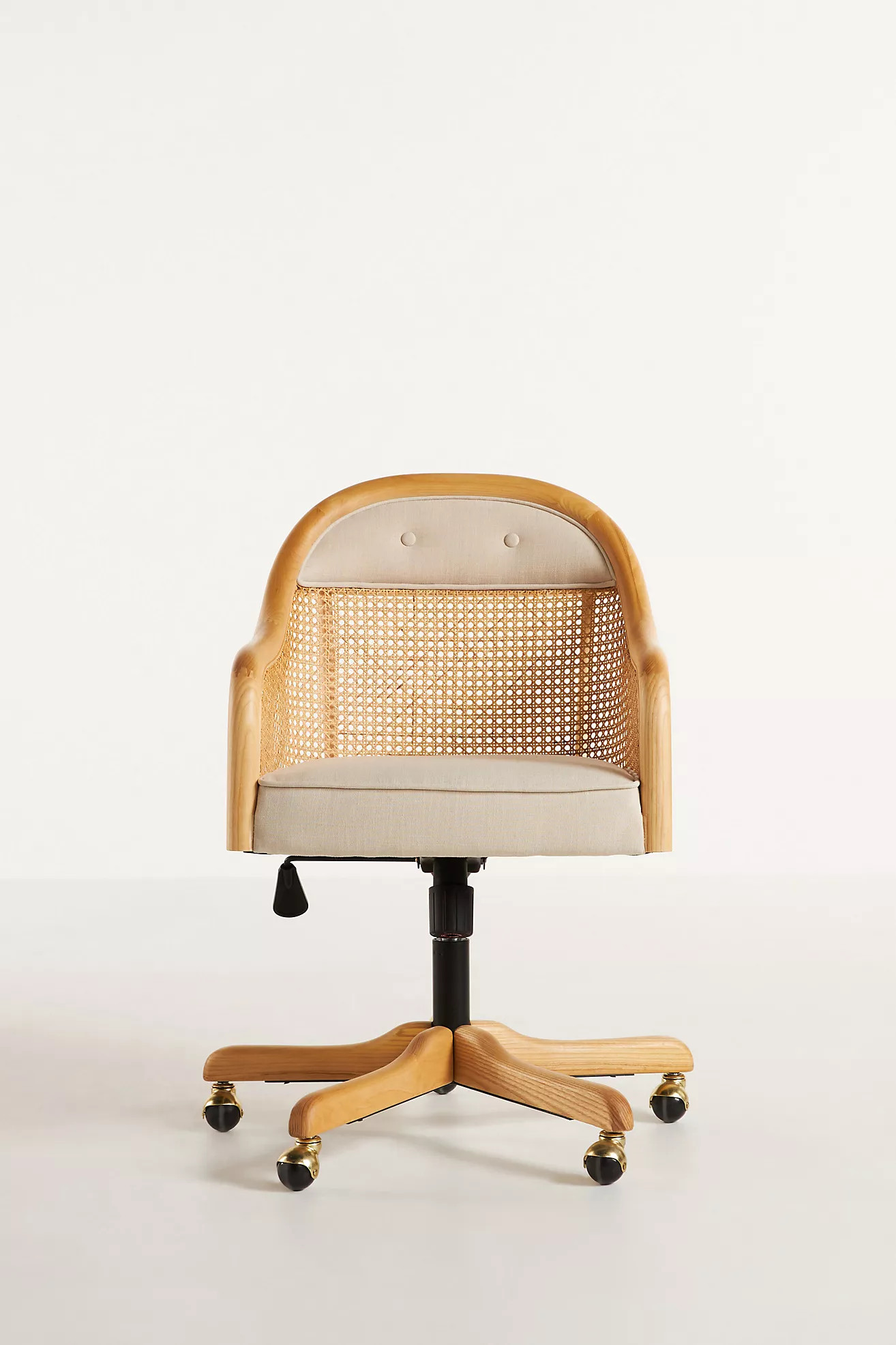 Ellison Rattan Swivel Desk Chair | Anthropologie (US)
