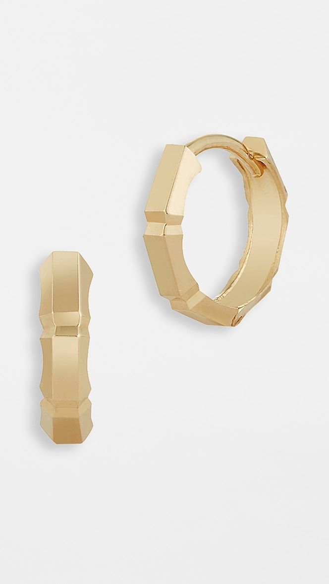 14k Faceted Huggie Earrings | Shopbop