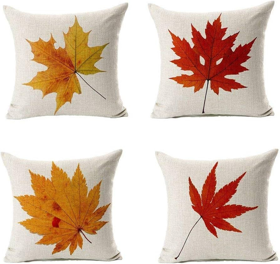 All Smiles Fall Outdoor Throw Pillow Covers 18x18 Set of 4, Thanksgiving | Amazon (US)