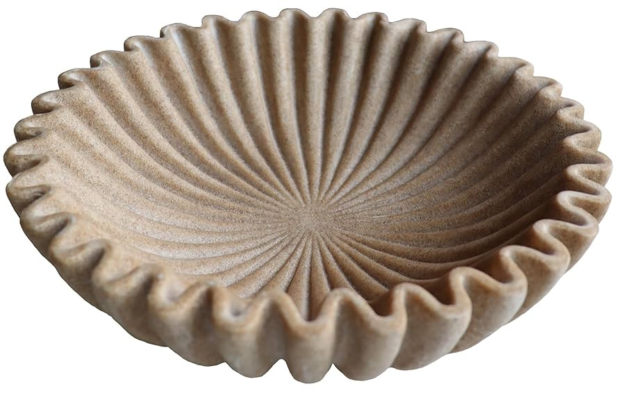 10" Large Decorative Bowl decor, Scalloped Bowls for Modern Home Decor,Ruffle Decor,Stylish Key B... | Amazon (US)
