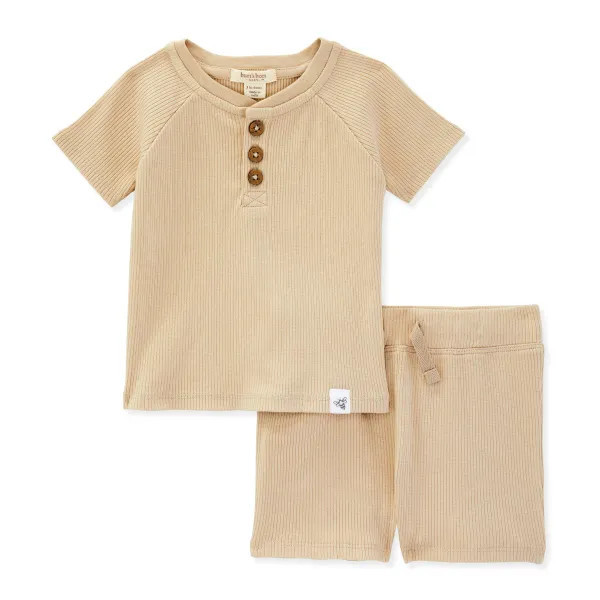 Organic Cotton Ribbed Tee & Short Set | Burts Bees Baby