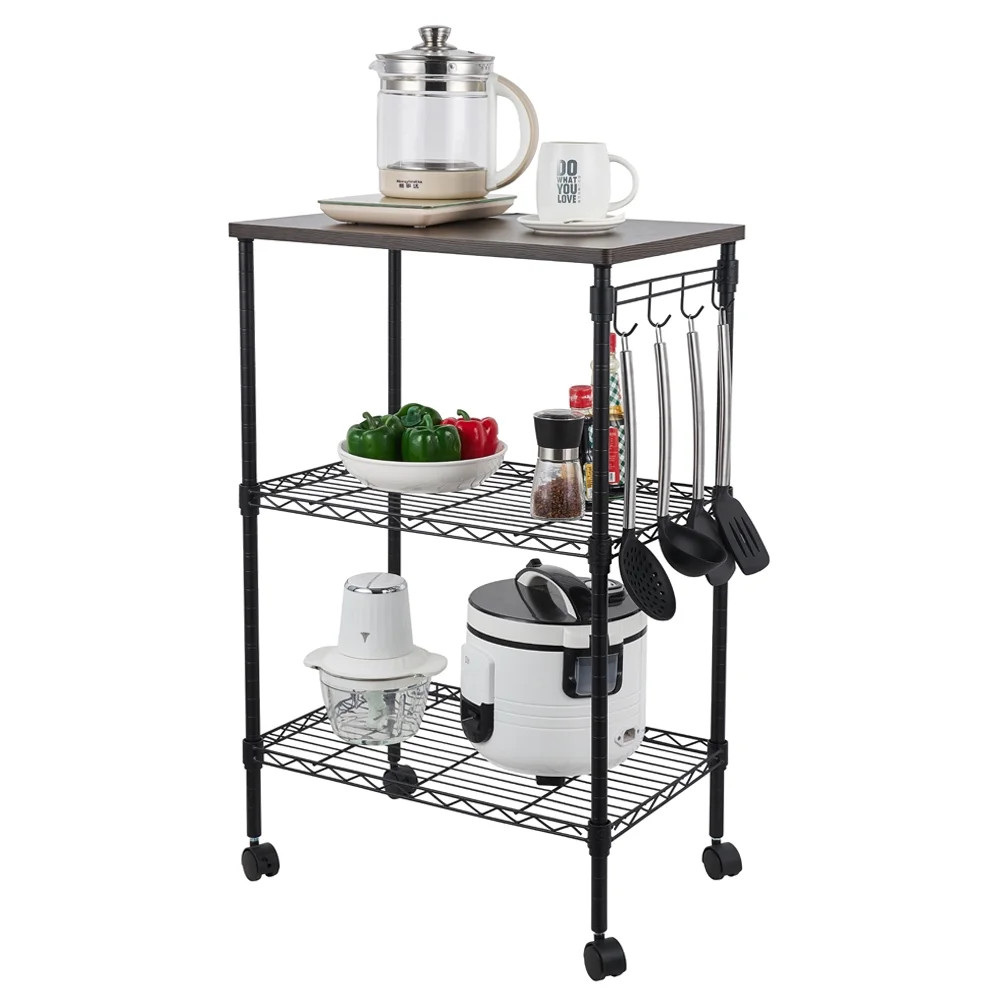 SEGMART Storage Cart, 3 Tier Rolling Cart with Wheels, Kitchen Island Cart with Storage, Portable... | Walmart (US)