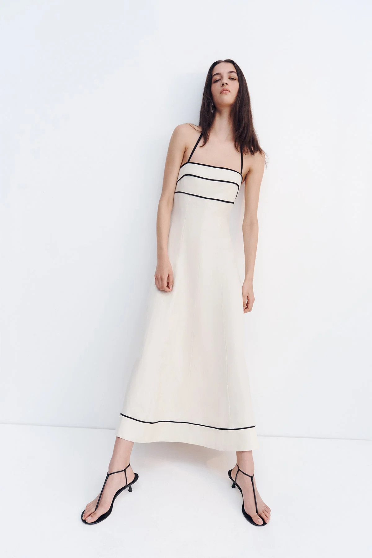 Billie Contrast Panelled Midi Dress | Ecru | Dresses | Shona Joy | Shona Joy