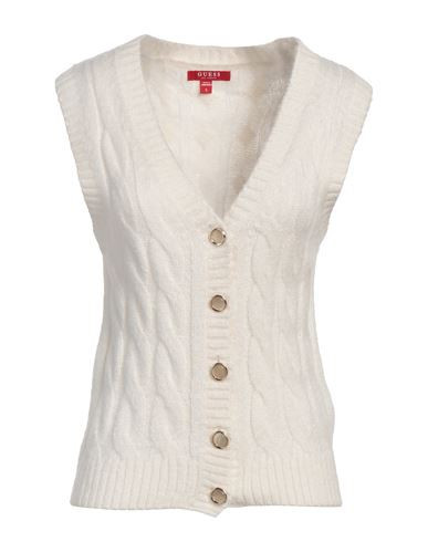 Guess Woman Cardigan White Size S Acrylic, Polyester | YOOX (US)