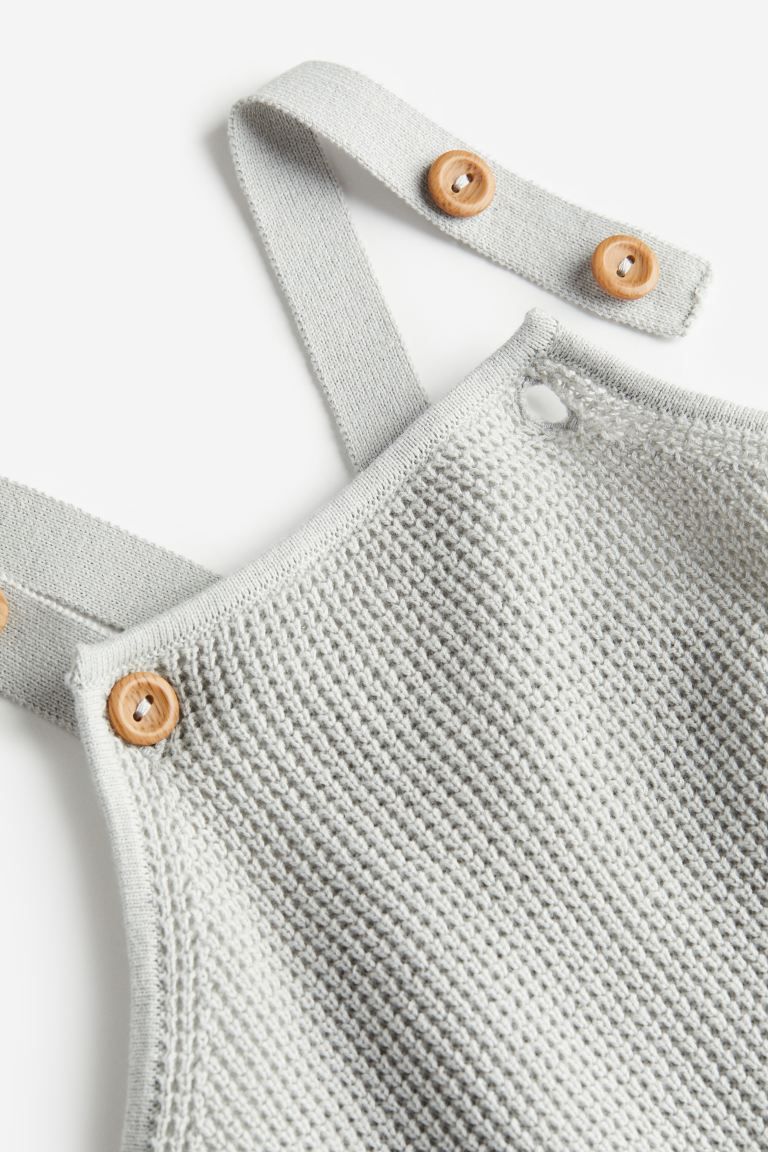 Waffle-knit Overall Shorts - Light gray - Kids | H&M US | H&M (US + CA)