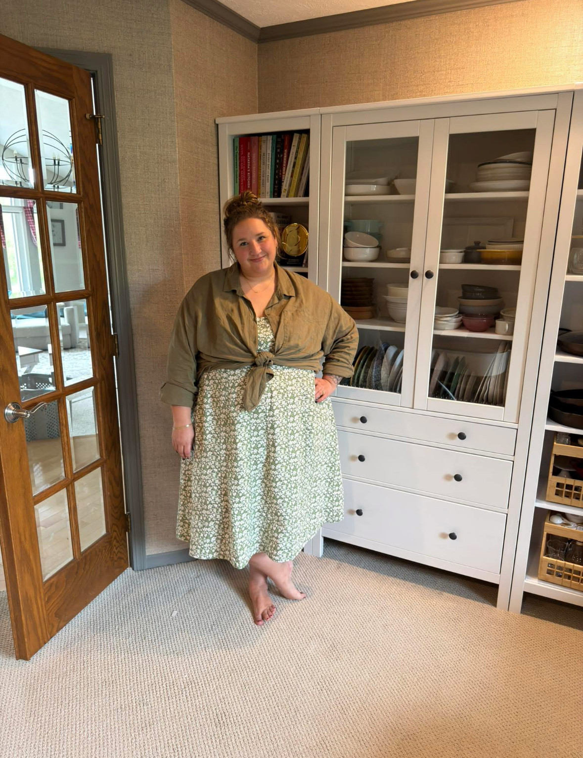 OOTD! My dress is 50% off and I love my new cabinet from Ikea! 

 #LTKootd #LTKHome #LTKSaleAlert