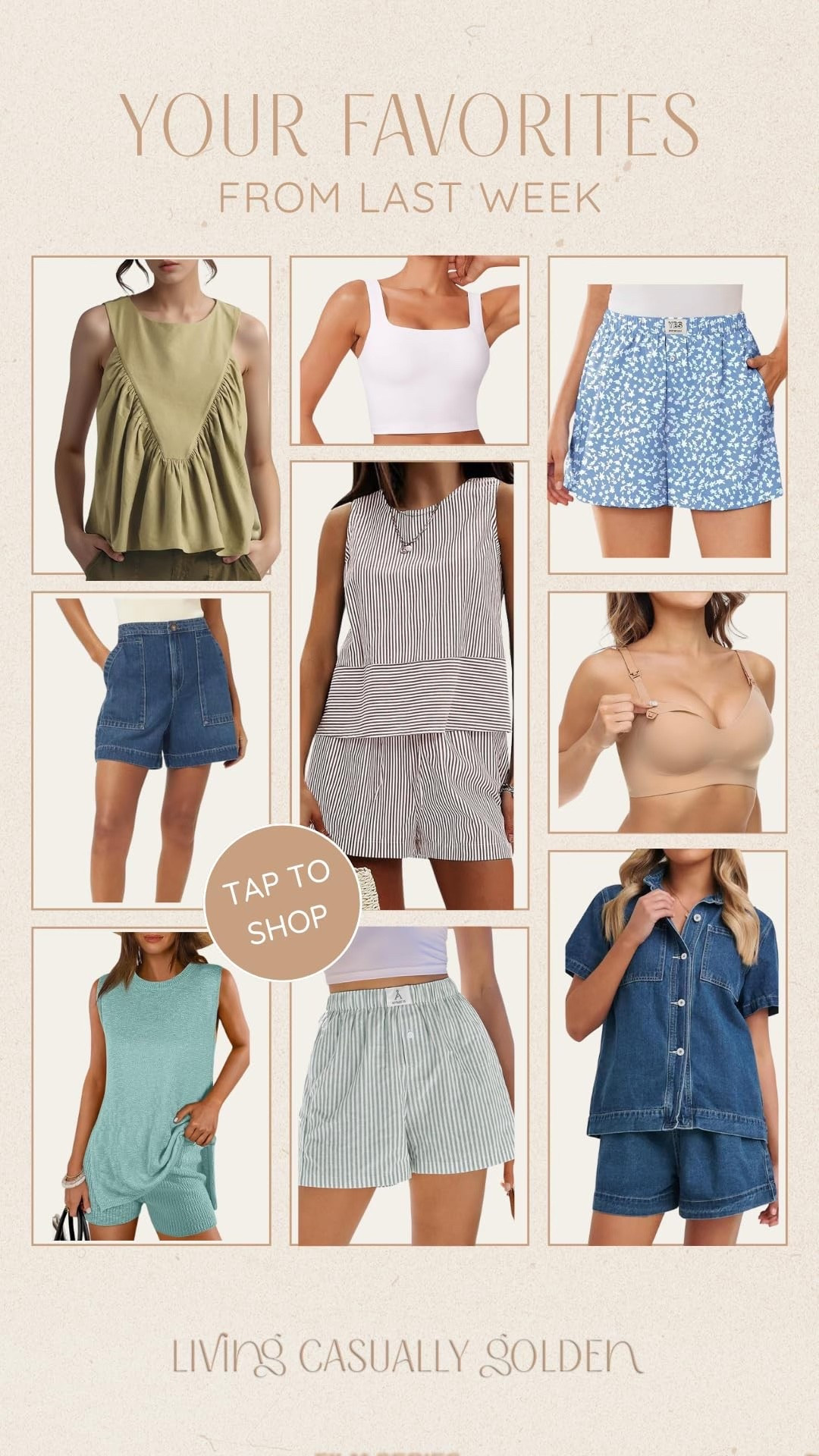 Your favorites from last week! I wear a S in the green top and stripe set & M in everything else! Nursing bra is tts.

#LTKSeasonal #LTKSummerEdit #LTKStyleTip