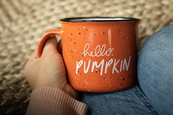 Hello Pumpkin Orange Campfire Coffee Mug