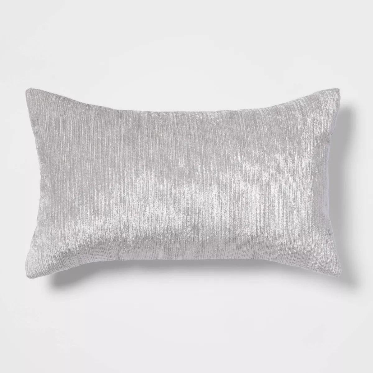 Velvet Rib Textured Lumbar Throw Pillow Neutral - Threshold™: Indoor Decorative Rectangle Cushi... | Target