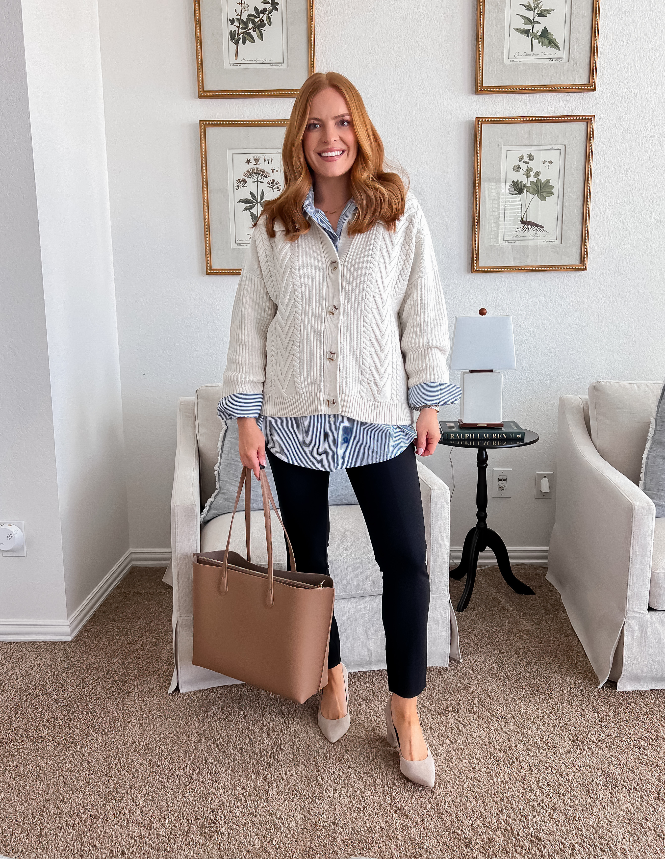 I love a layering moment for spring! This is the perfect transition outfit because you can always take off the sweater in the afternoon when it gets warmer. ☀️ 

#LTKStyleTip #LTKWorkwear #LTKSeasonal