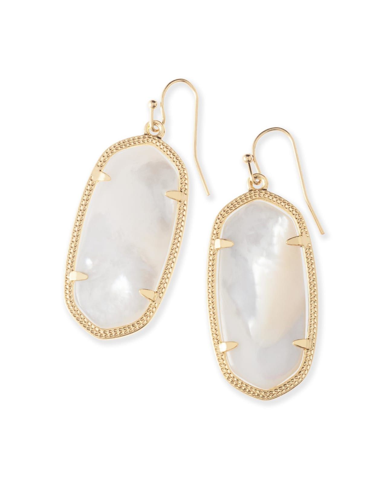 Elle Gold Drop Earrings in Ivory Mother-of-Pearl | Kendra Scott