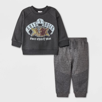 Baby Boys' 2pc Guns N' Roses Top and Bottom Set - Black | Target