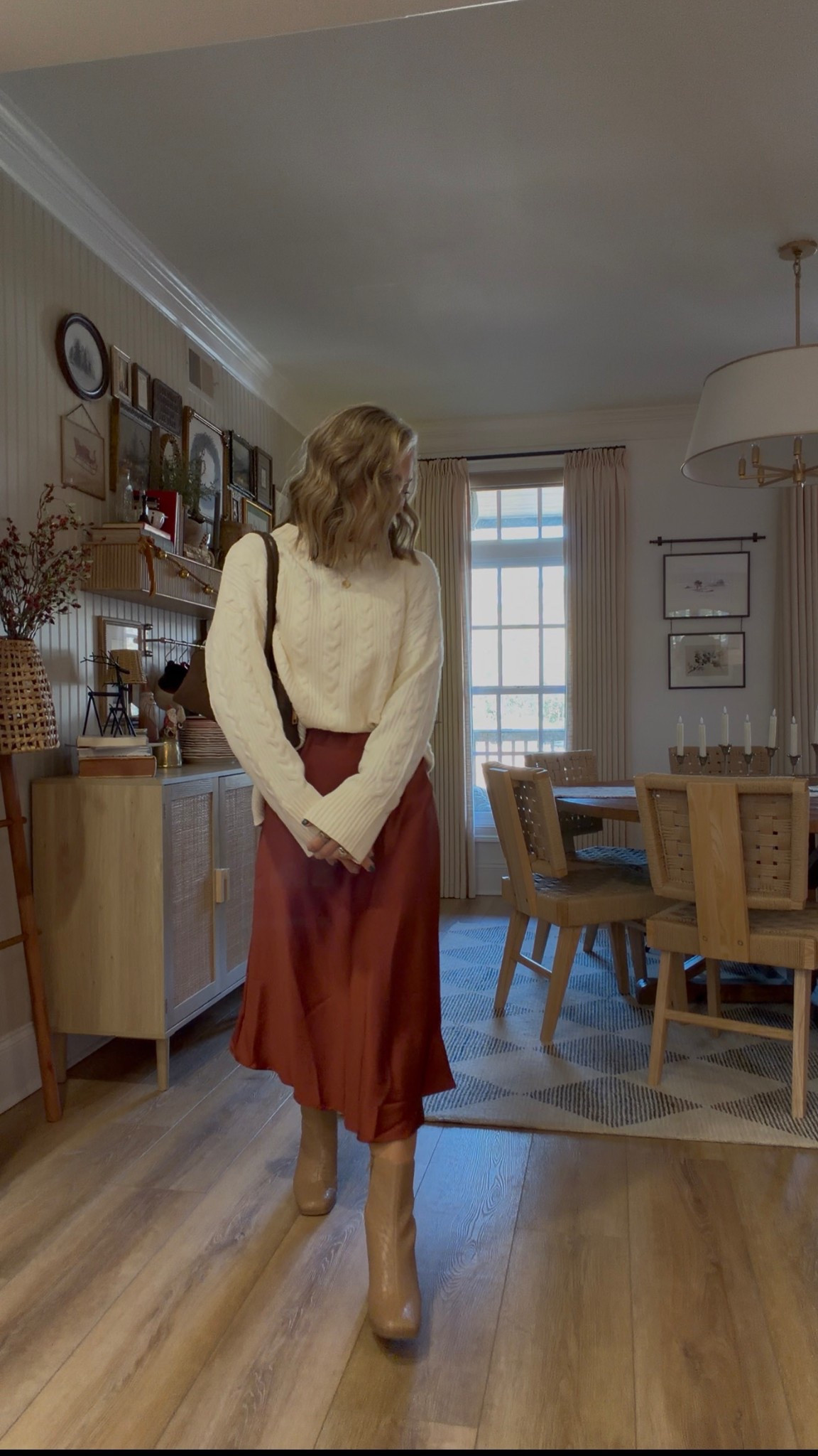 Christmas Eve service fit🎄✨🙏🏼almost all Amazon! Sweater - M, skirt - S, boots tts! & this perfect shoulder purse I ADORE!

Merry Christmas my girls! 🤎

Ootd / Amazon fashion / satin / oversized sweater styling / Holley Gabrielle / buckle 



#LTKootd #LTKHoliday #LTKFindsUnder100