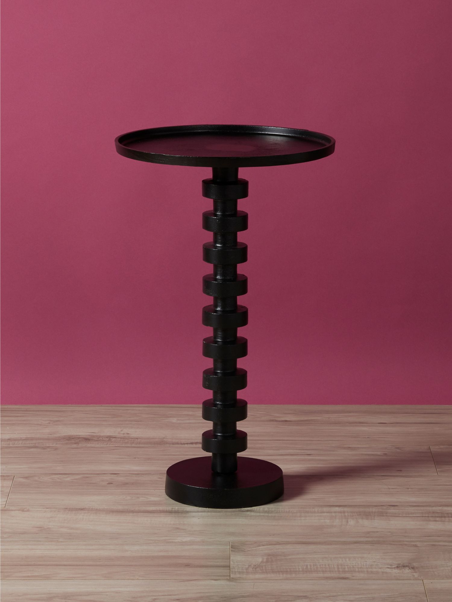 25in  Aluminum Stacked Disc Accent Table | HomeGoods