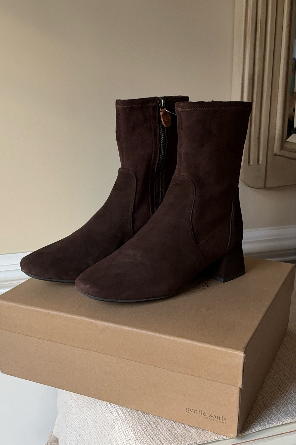 Brown sock booties with the perfect size heel! Leather, water resistant and so comfortable! 

#LTKSaleAlert #LTKShoeCrush #LTKSeasonal