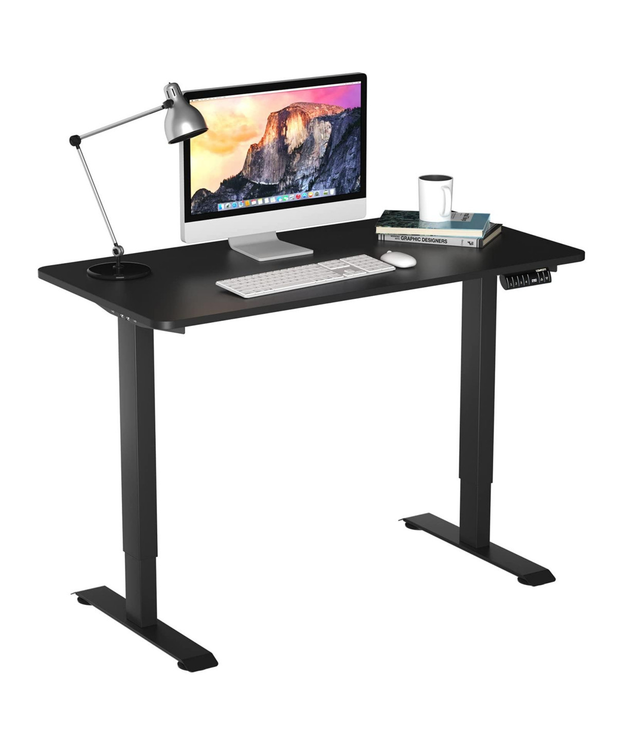 Electric Height Adjustable Standing Desk with Memory Controller - Black | Macy's