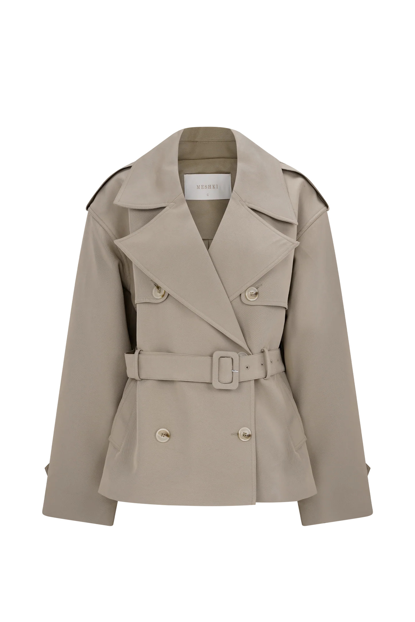 Short Trench Jacket - Pebble | MESHKI US