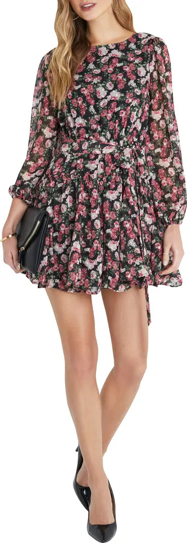 VICI Collection Print Balloon Sleeve Tie Waist Dress | Nordstrom | Nordstrom