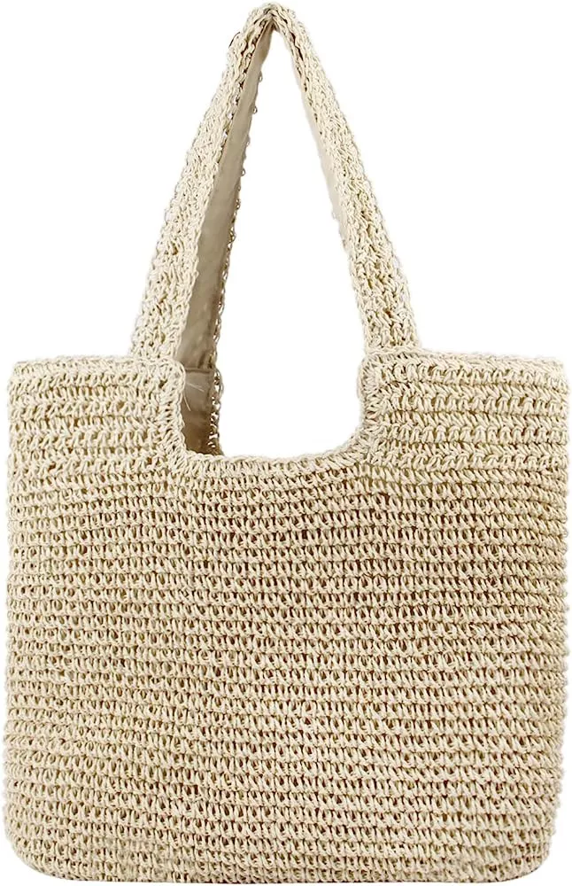 TRIBECA TRIBE Beach Bag - Large Woven Beach Tote Bag - Boho Chic Travel  Tote Bag With Hat Holder Strap