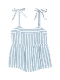 Tie-Shoulder Striped Smocked Babydoll Cami Swing Blouse for Women | Old Navy (US)