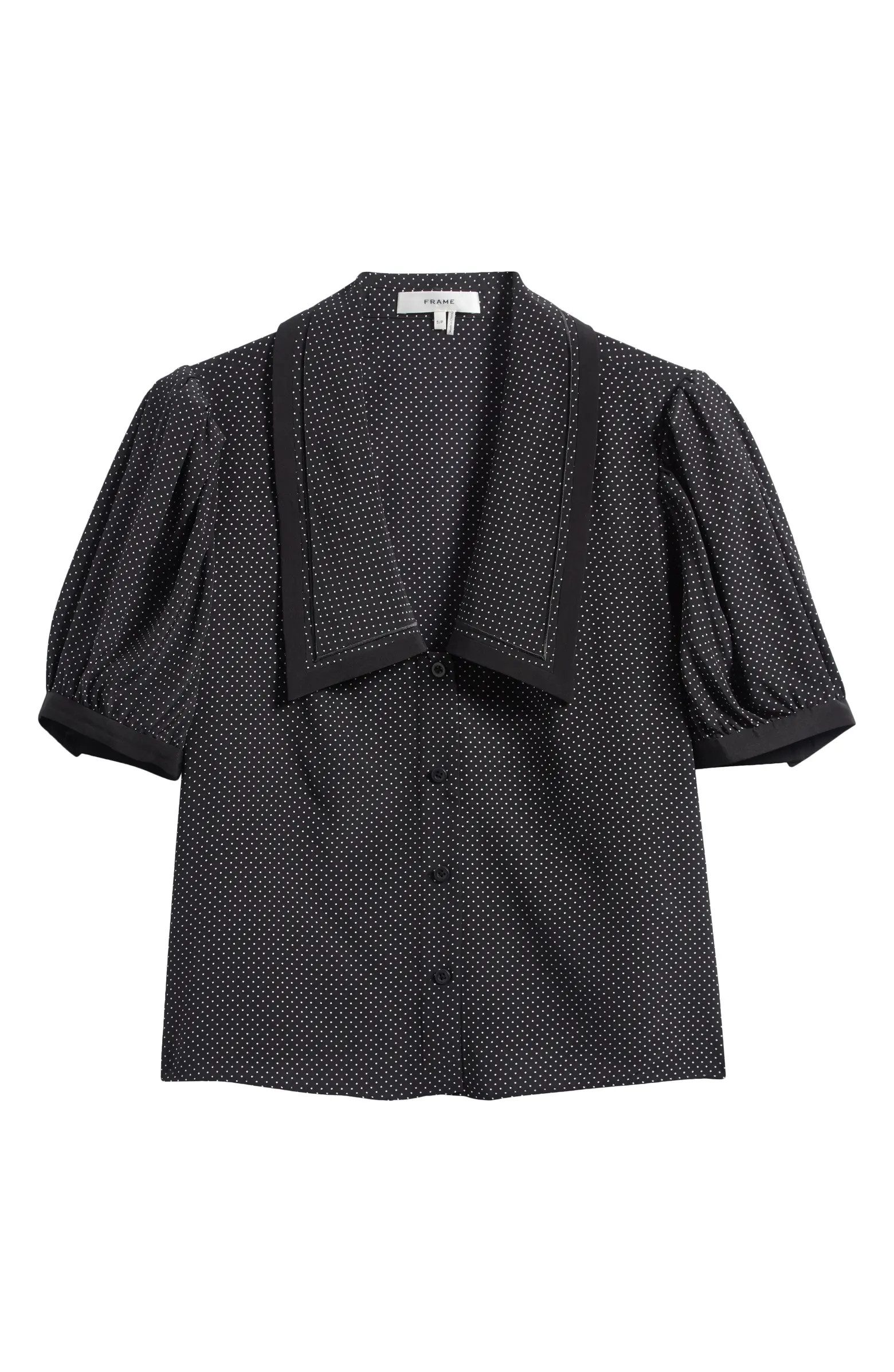 Silk Sailor Button-Up Top | Nordstrom