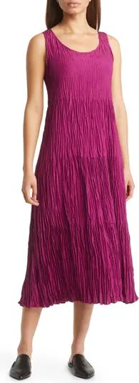 Tiered Pleated Silk Midi Dress | Nordstrom