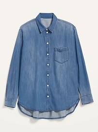Oversized Boyfriend Tunic Jean Shirt for Women | Old Navy (US)