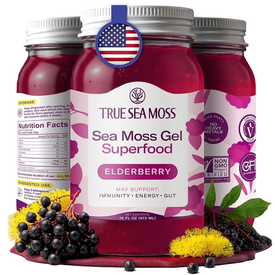 TrueSeaMoss Sea Moss Gel – Made in USA – Wildcrafted Seamoss, Fresh Fruits & Vegetables – E... | Amazon (US)
