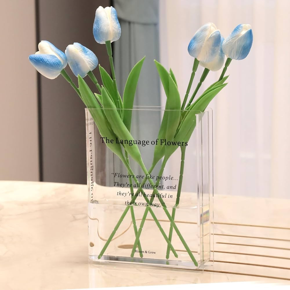 Book Vase for Flowers Home Décor,Artistic and Cultural Flavor Decorative Acrylic Clear Vase for ... | Amazon (US)