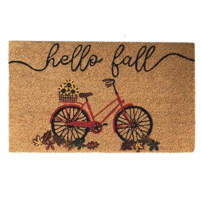 Farmhouse Living Hello Fall Bike Coir Doormat - 18" x 30" - Elrene Home Fashions | Target