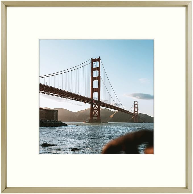 Frametory, 12x12 Metal Picture Frame with Mat for 8x8 Picture & Real Glass, Aluminum Photo Frame ... | Amazon (US)