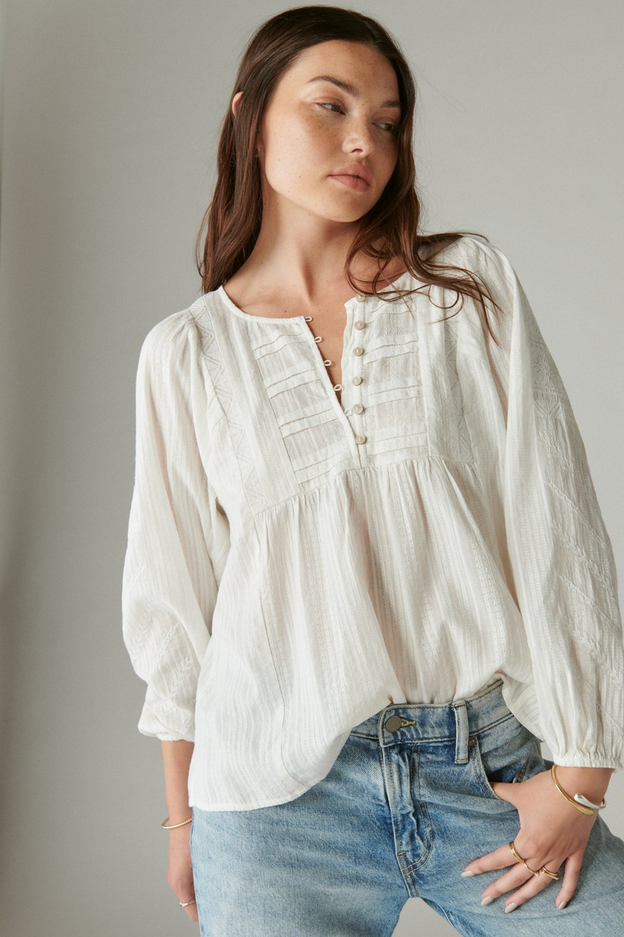 LONG SLEEVE EMBROIDERED TUNIC | Lucky Brand