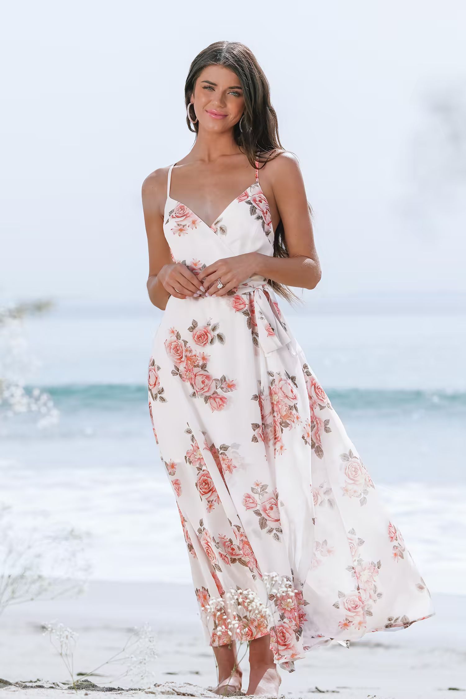 X Madison Beach Wedding Romance Floral Print Cross Back Dress | Cupshe US