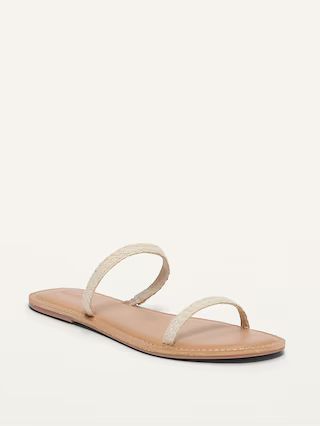 Capri Braided-Rope Double-Strap Slide Sandals | Old Navy (US)