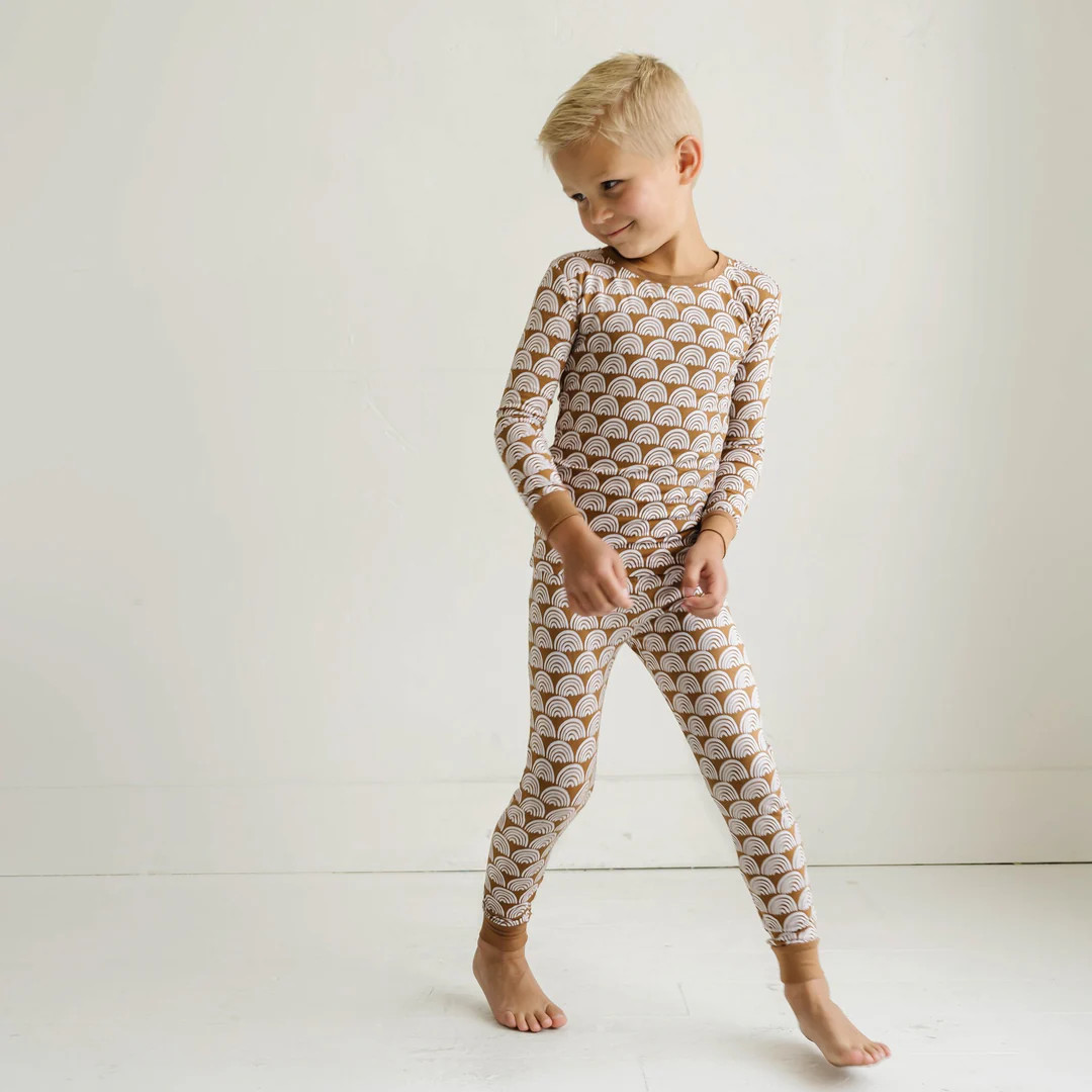 Rust Rainbows Two-Piece Bamboo Viscose Pajama Set | Little Sleepies