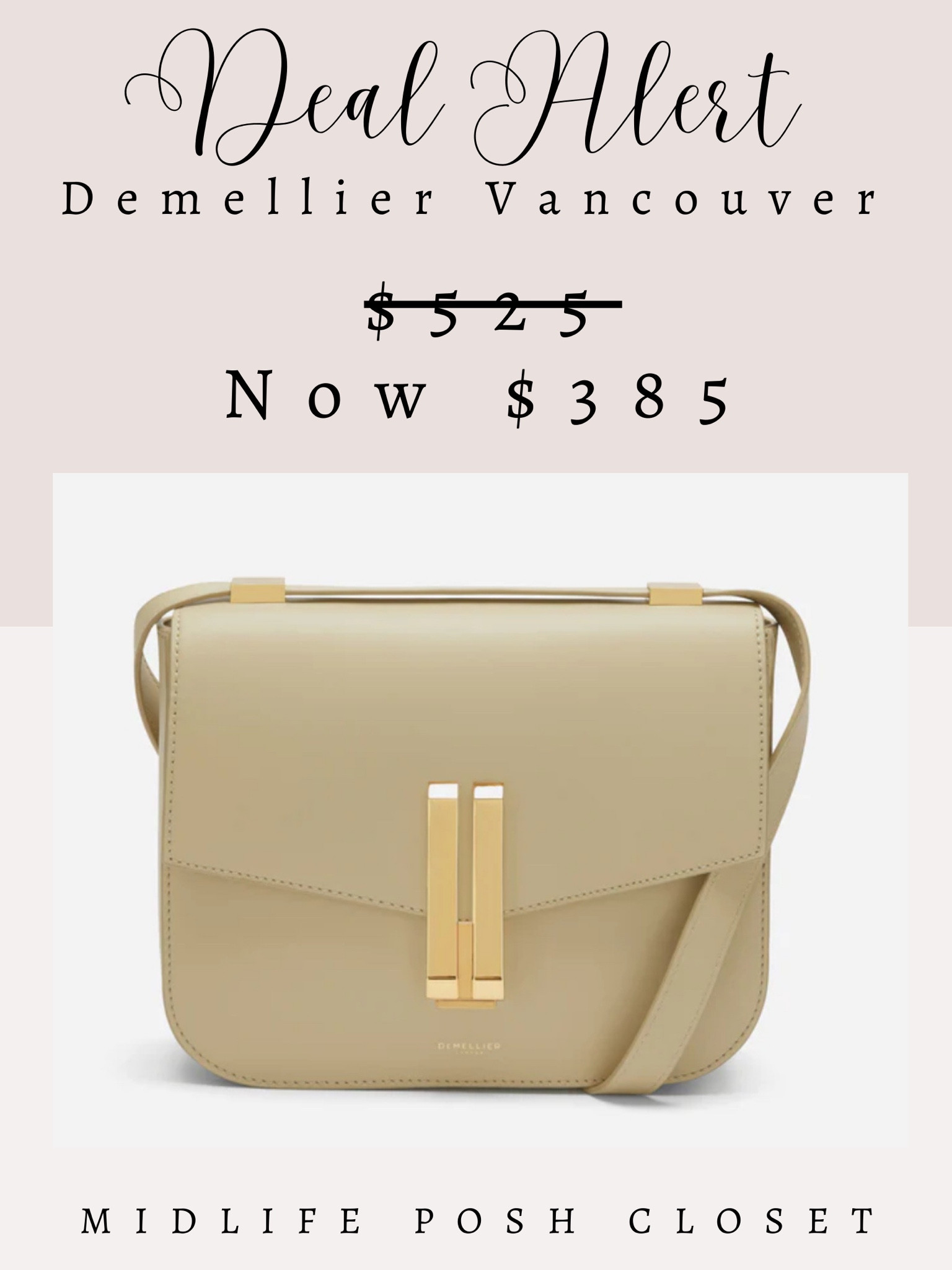 DEAL ALERT! Demellier Vancouver bag in “Sand Smooth” is on sale!

#LTKitbag #LTKSeasonal #LTKsalealert