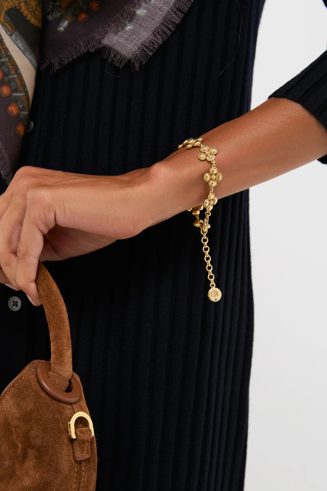 Berry Clover Linear Bracelet, 7"+2" - Gold | Tuckernuck (US)
