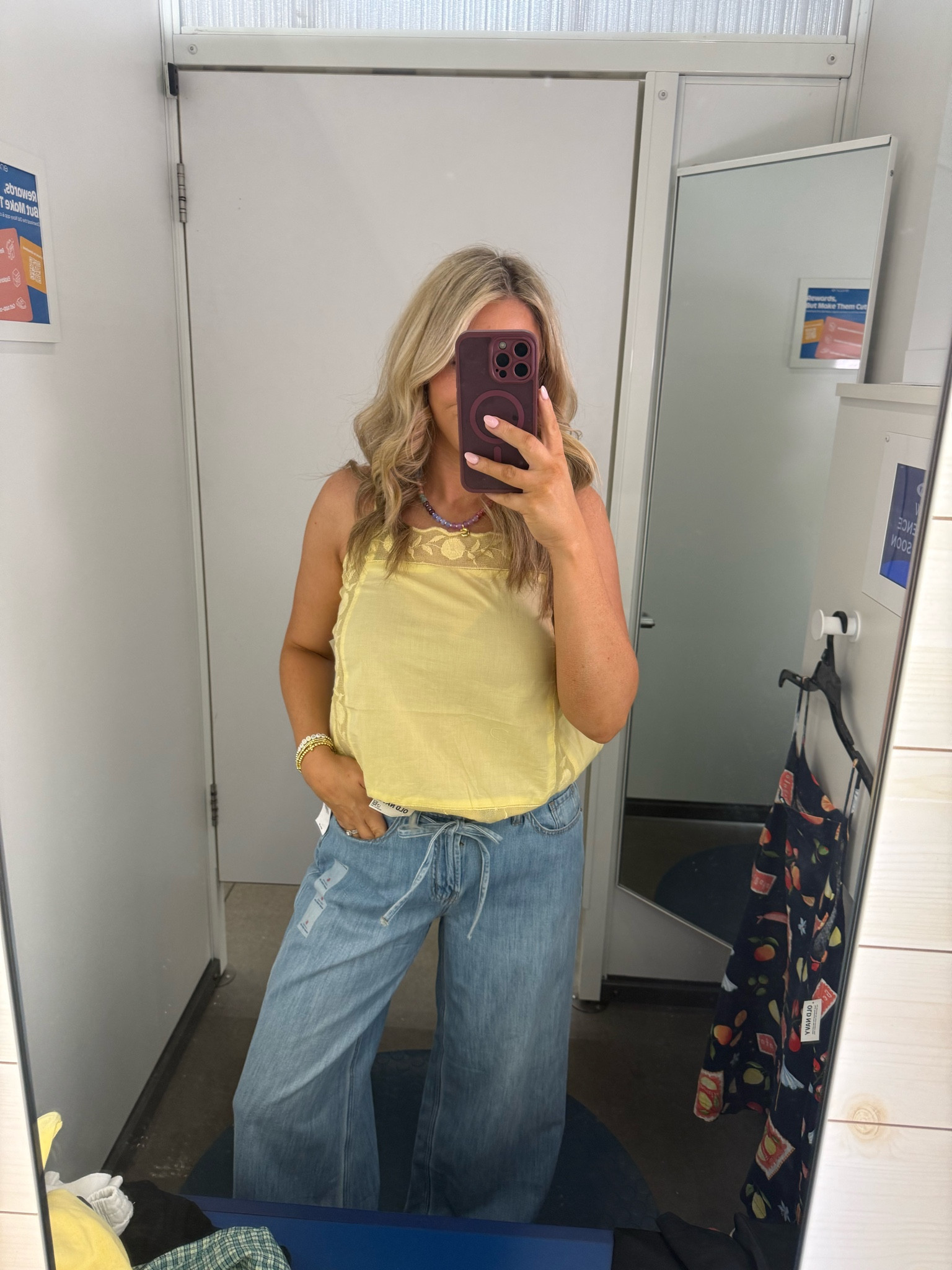 This yellow lace top is so cute! Paired with drawstring jeans of my dreams!!! 

#LTKootd