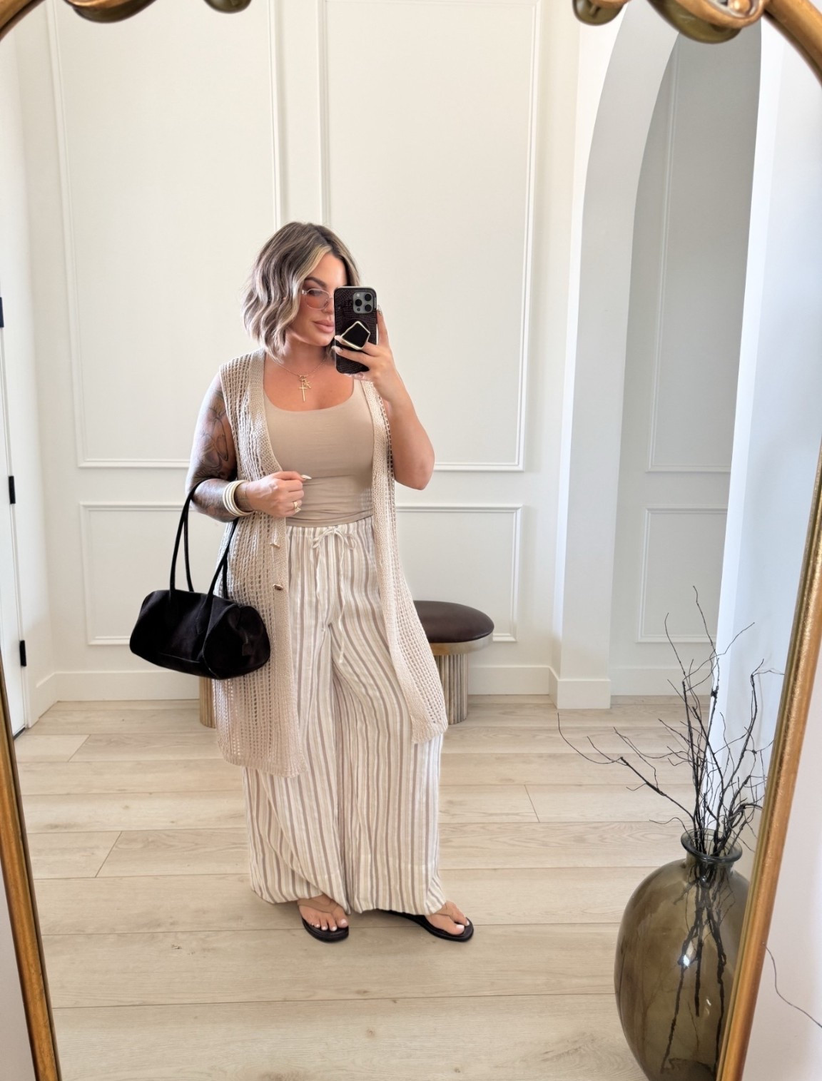 Tank M
Pants L reg ( so comfy and breathable material) 
Cover up xl 
#aerie #oldnavy #target 