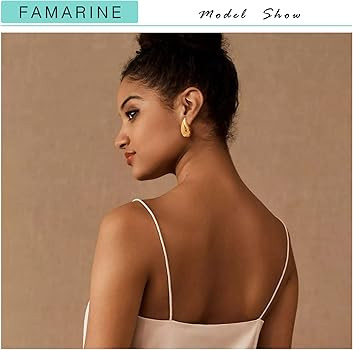 FAMARINE Waterdrop Gold Earrings for Women Teardrop Gold Big Earrings Fashion Jewelry Gift | Amazon (US)