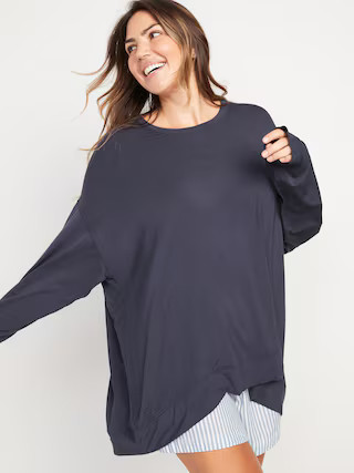 Sunday Sleep Long-Sleeve Pajama Tunic Top for Women | Old Navy (US)