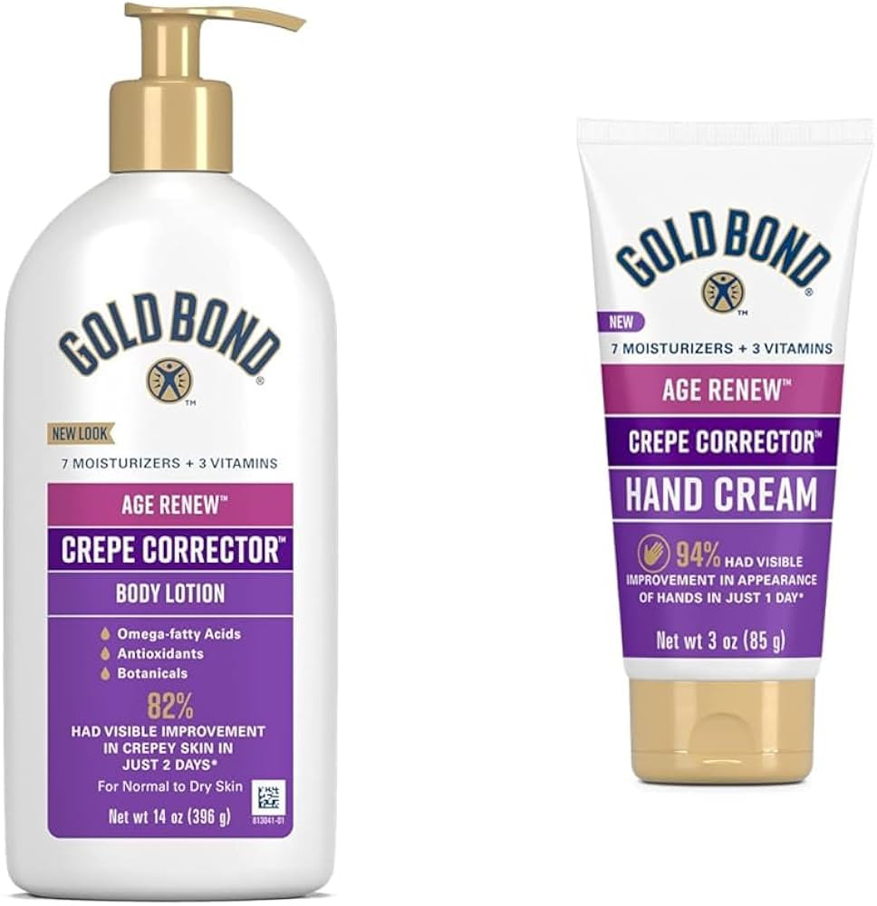 Gold Bond Age Renew 14 oz Crepe Corrector Body Lotion & 3 oz Hand Cream Bundle, Replenishing & Sm... | Amazon (US)