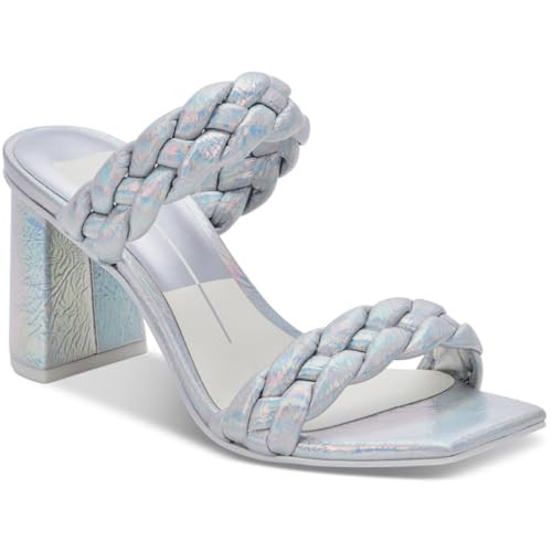Dolce Vita Paily Pride Silver Iridescent Stella Braided Straps Heeled Sandals (Silver Iridescent Stella, 12) | Amazon (US)