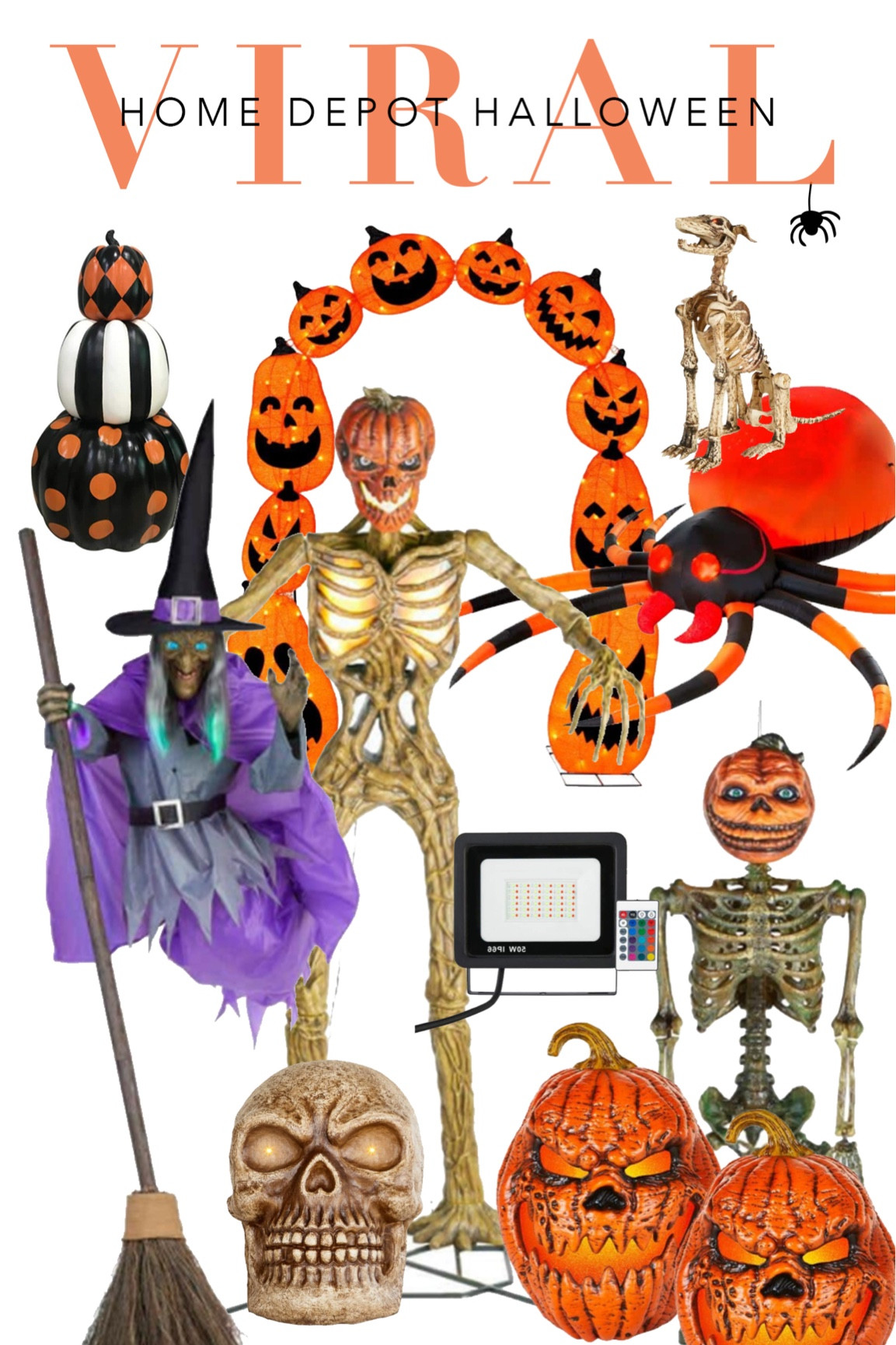 Viral Home Depot Halloween Decor 🎃

Halloween, Inferno, 12ft witch, skeleton, Fall, Pumpkin, Jack-o-lantern, Front Porch, Halloween Yard Decor