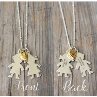 Jewelry For Mom Gold Or Silver, Mothers Necklace Custom Engraved Boy Girl Charms 925 Sterling 18K Filled | Etsy (US)