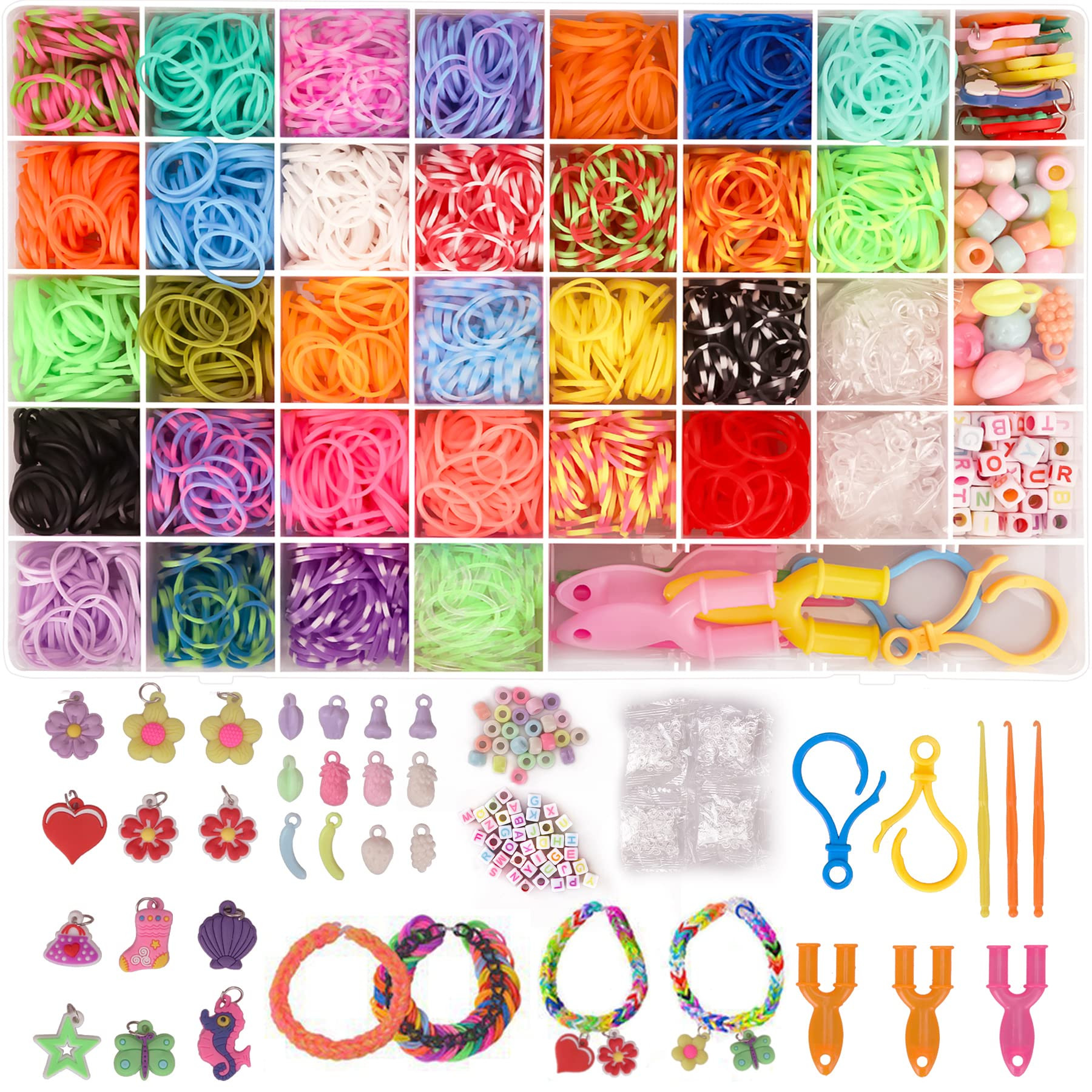 3000+ Rubber Band Bracelet Kit, Colorful Loom Bracelet Making Kit with Storage Box, DIY Art Craft... | Amazon (US)