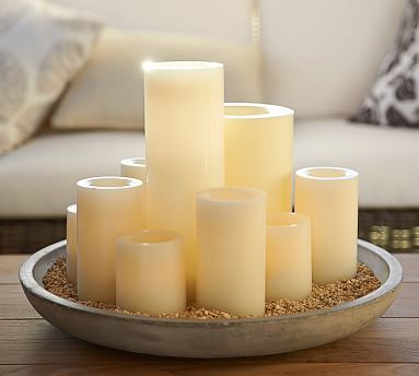Standard Flameless Outdoor Pillar Candle - Ivory | Pottery Barn (US)